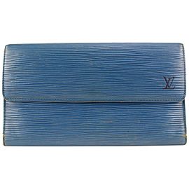 Louis Vuitton Blue Epi Leather Porte Tresor Sarah Wallet 2lv1029