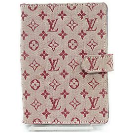 Louis Vuitton R20910 Bordeaux Monogram Mini Lin Small Ring Agenda PM 861224