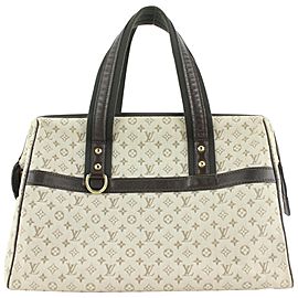 Louis Vuitton Khaki Olive Grey Monogram Mini Lin Josephine GM Boston Bag 912lvs414