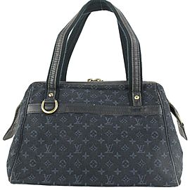 Louis Vuitton Navy Blue Monogram Mini Lin Josephine PM Boston Bag 296lvs513