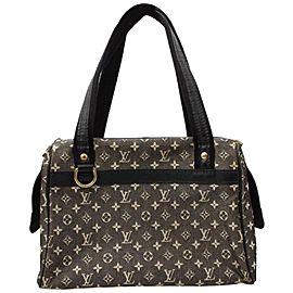 Louis Vuitton Charcoal Black Monogram Mini Lin Josephine PM Speedy Boston Bag 861940