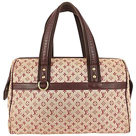 Louis Vuitton Bordeaux Monogram Mini Lin Josephine GM Speedy Boston Bag 37lvs722