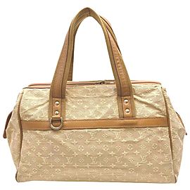 Louis Vuitton Rare Beige Monogram Mini Lin Josephine GM Speedy Boston Bag 862724