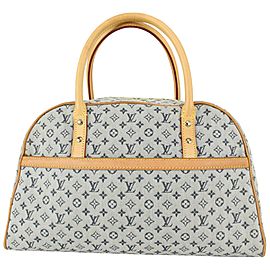 Louis Vuitton Navy x Grey Monogram Mini Lin Marie Dome Boston Bag 169lv730