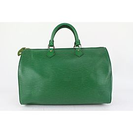 Louis Vuitton Green Epi Leather Borneo Speedy 35 Boston Bag 820lv99