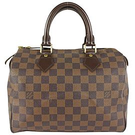 Louis Vuitton Damier Ebene Speedy 25 Boston Bag 1013lv7