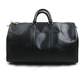 Louis Vuitton Black Epi Leather Keepall 45 Boston Duffle PM 863015