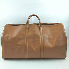 Louis Vuitton Light Brown Epi Leather Keepall 55 Duffle Bag GM 862262