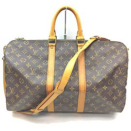 Louis Vuitton Monogram Keepall Bandouliere 45 Boston Duffle Bag with Strap 862507