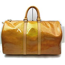 Louis Vuitton Yellow Monogram Vernis Mercer Keepall Duffle Bag 862103