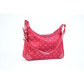 Louis Vuitton 214848 Red Mini Satin Monogram Boulogne