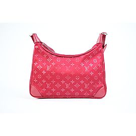 Louis Vuitton Boulogne 214848 Mini Red Monogram Satin Satchel