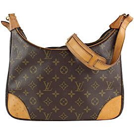 Louis Vuitton Monogram Boulogne Zip Hobo Shoulder Bag 7LVS1210