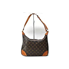 Louis Vuitton Boulogne Hobo Monogram Zip 871943 Brown Coated Canvas Shoulder Bag