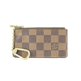 Louis Vuitton Rare Centenaire Damier Ebene Pochette Cles Key Pouch Keychain 688lv621