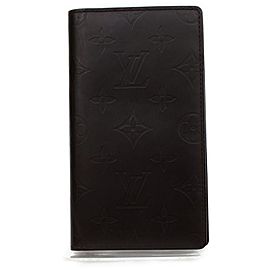 Louis Vuitton 872090 Dark Monogram Vernis Mat Checkboook Cover Agenda Posh Wallet