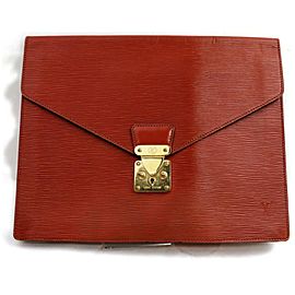 Louis Vuitton Brown Epi A4 Porte Documents Senateu Envelope Clutch 871853