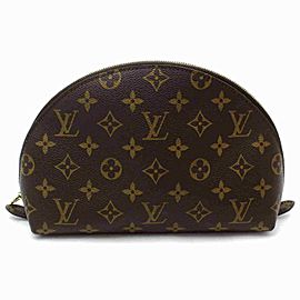 Louis Vuitton Monogram Cosmetic Pouch GM Demi Ronde Make up Case Toiletry 861176