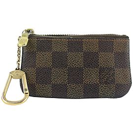 Louis Vuitton Damier Ebene Pochette Cles Key Pouch Keychain 862848