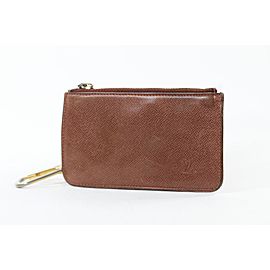 Louis Vuitton Brown Taiga Leather Key Pouch 13lv1103