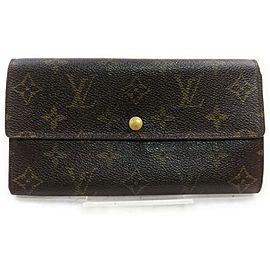 Louis Vuitton Monogram Sarah Long Wallet Portefeuille Tresor 861266