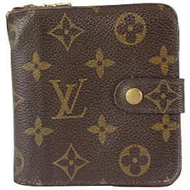 Louis Vuitton Monogram Compact Zip Wallet 820lv97