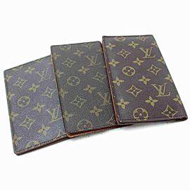 Louis Vuitton Monogram Long Flap Bifold Wallet Set 3 Piece Wholesale Bundle 860296