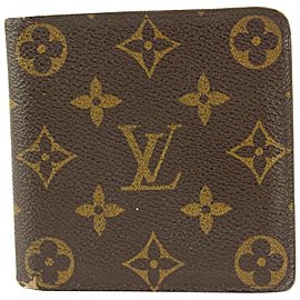 Louis Vuitton Monogram Bifold Men's Wallet Marco Florin Slender Multiple 6LZ1028