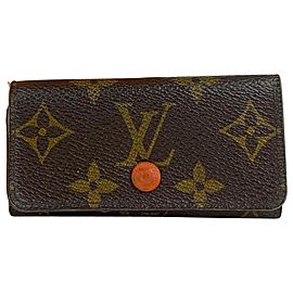 Louis Vuitton Orange Monogram Canvas Multicles 4 Key Holder Wallet Case 18LA102