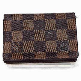 Louis Vuitton Damier Ebene Card Case Organizer De Poche Wallet Holder 860362