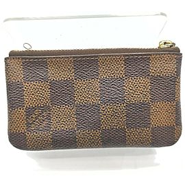 Louis Vuitton Damier Ebene Pochette Cles Key Pouch Keychain 863082