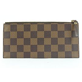 Louis Vuitton Damier Ebene Poche Zip Pouch Pochette Long Insert Wallet Z13lvs119