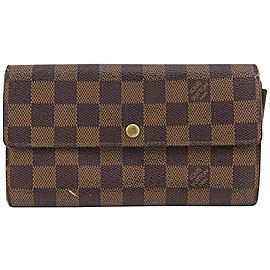 Louis Vuitton Damier Ebene Porte Tresor Long Sarah Wallet 10LV1026