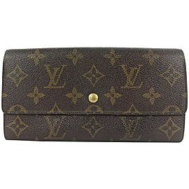 Louis Vuitton Monogram Sarah Porte Tresor Bifold Long Flap Wallet 17lvs18