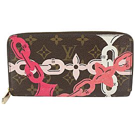 Louis Vuitton Limited Chain Flower Long Zippy Wallet Zip Around 1029lv34