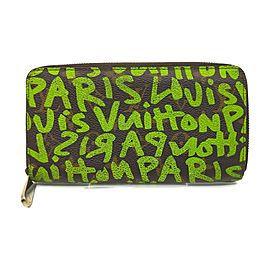 Louis Vuitton Neon Green Stephen Sprouse Graffiti Long Zippy Wallet Zip Around863325