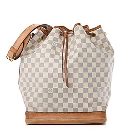 Louis Vuitton Large Damier Azur Noe Drawstring Bucket Hobo 860866