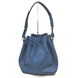 Louis Vuitton Toledo Blue Epi Leather Petit Noe Drawstring Bucket Hobo 861555