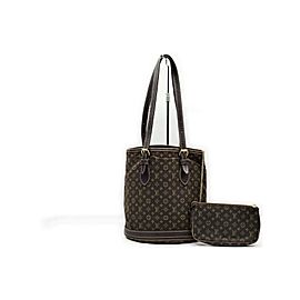 Louis Vuitton Monogram Mini Lin Marais Petit Bucket PM with Pouch 861764