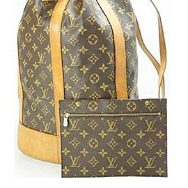 Louis Vuitton Monogram Randonnee GM with Pouch Drawstring Bucket 861314