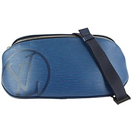 Louis Vuitton Blue Epi Leather Circle Logo Initials Bumbag Fanny Pack Waist 118lv31