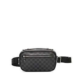 Louis Vuitton Damier Graphite Ambler Crossbody Chest Banana Bag Bumbag 860800