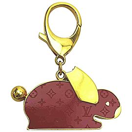 Louis Vuitton Red Rabbit Keychain Key Ring Charm Bijoux Sac Animania Lapin 861434