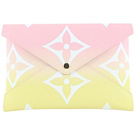 Louis Vuitton Pink x Yellow Large By the Pool Kirigami GM Envelope Pouch Bag 801lvs4