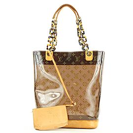 Louis Vuitton Rare Clear Monogram Ambre Neo Cabas MM Tote bag 862946