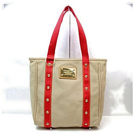 Louis Vuitton Cabas Limited Antigua Mm Studded 872917 Beige Canvas Tote