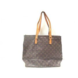 Louis Vuitton Cabas Mezzo Monogram Zip 237011 Brown Coated Canvas Tote