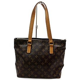 Louis Vuitton Cabas Piano Monogram Zip 871682 Brown Coated Canvas Tote