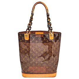 Louis Vuitton Limited Edition Vinyl Monogram Ambre MM Tote Bag with Pouch 861916