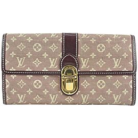 Louis Vuitton Cerise Monogram Mini Lin Sarah Long Wallet 138lvs429